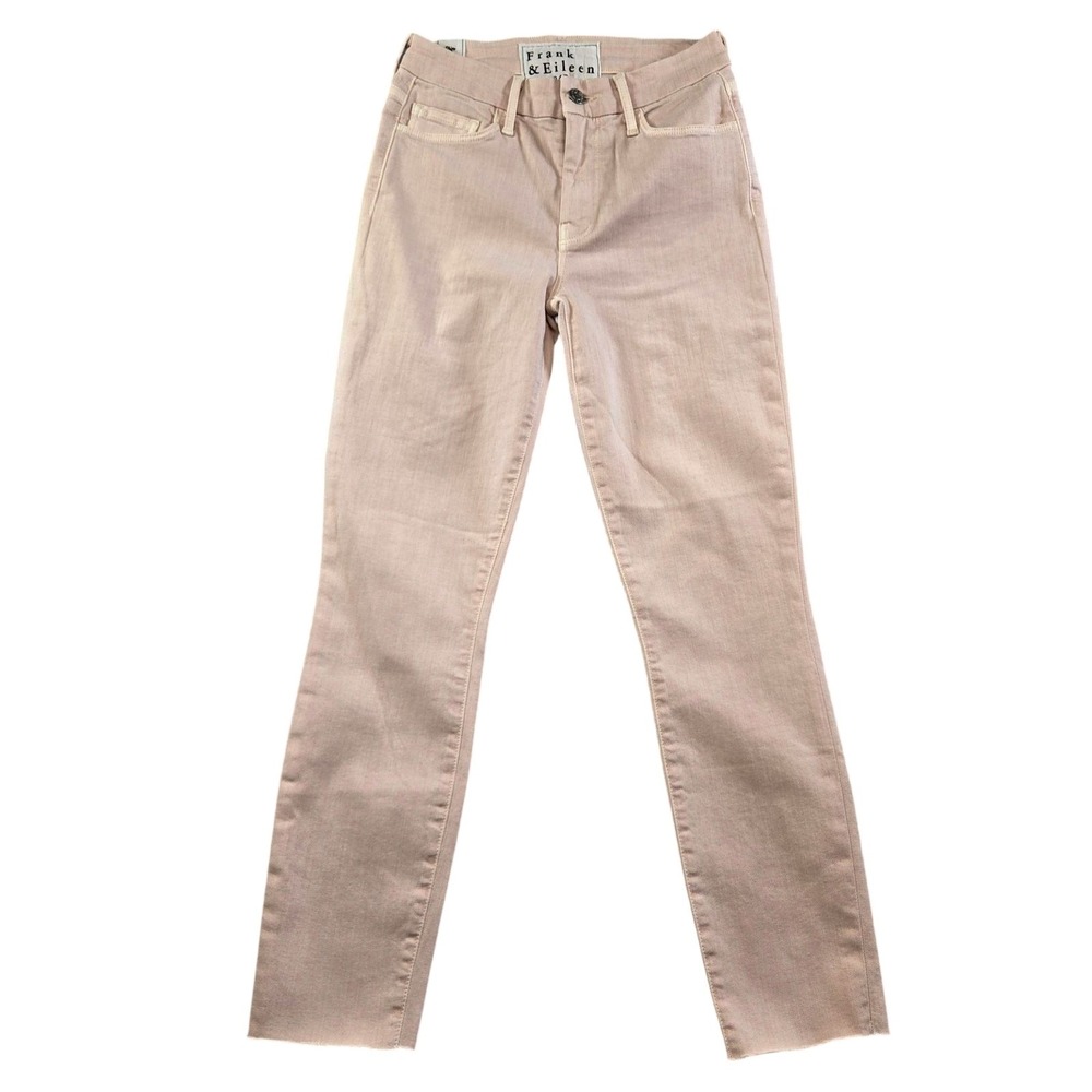 Frank & Eileen Jeans Womens 26 Pink Sligo Skinny Slim Stretch Raw Hem 26x27.5